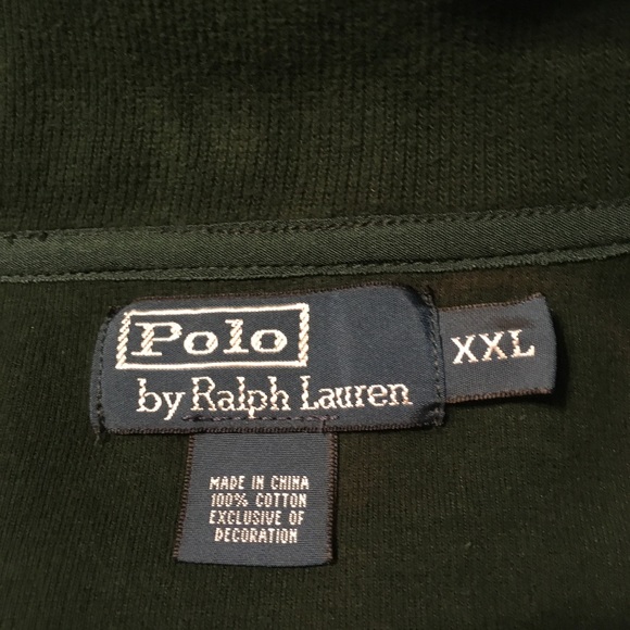 Ralph Lauren Polo Hunter Green 1/4 zip pullover with burgundy logo - Picture 3 of 4